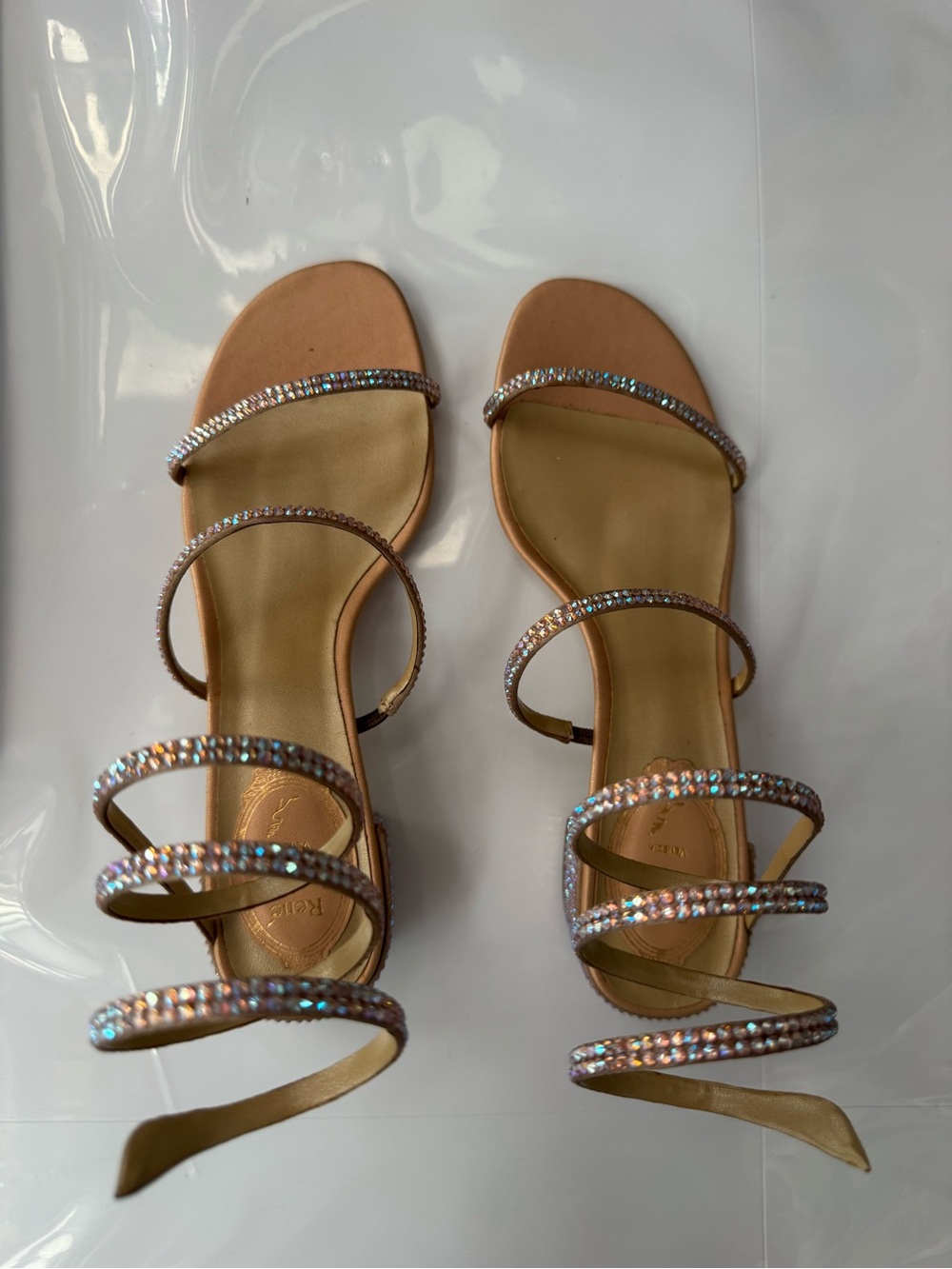 Rene Caovilla Crystal Embellishments Sandals